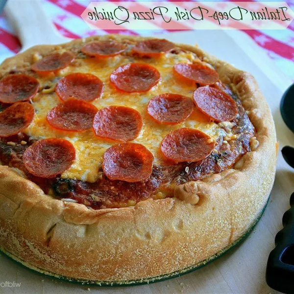 receta Quiche De Pizza De Plato Hondo De Inspiración Italiana