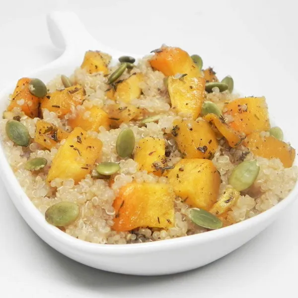 recette Quinoa Ã  la courge musquÃ©e rÃ´tie avec graines de citrouille