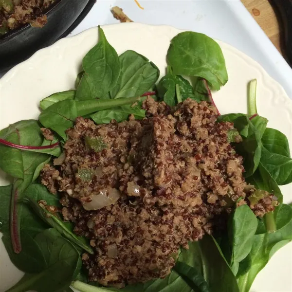 receta Quinoa Sucia Con Hamburguesa De Venado