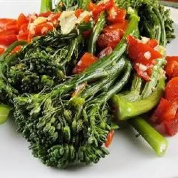 receta Broccoli Rabe With Roasted Peppers