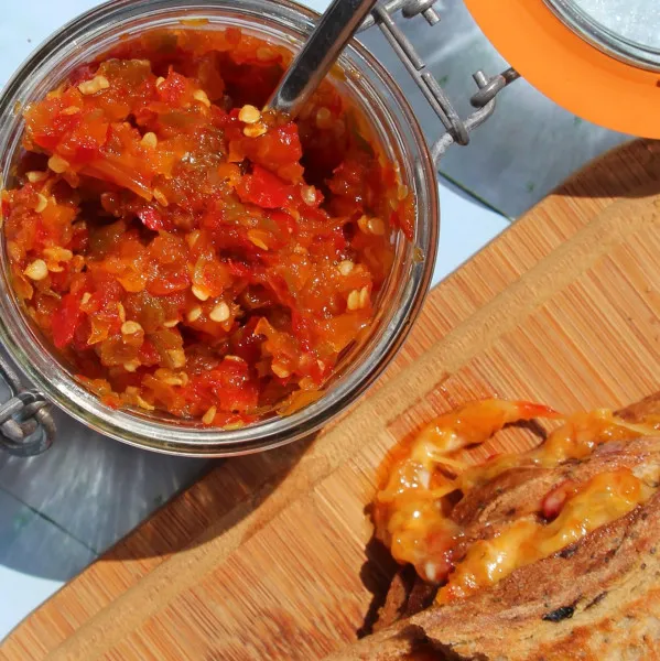 receta Pepper Relish doux et épicé