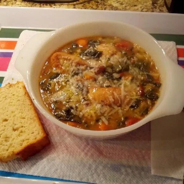 recepta Ribollita (zupa z kapusty włoskiej gotowanej)
