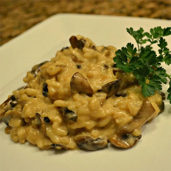 receta Risotto Aux Champignons Portobellos Et Poivrons