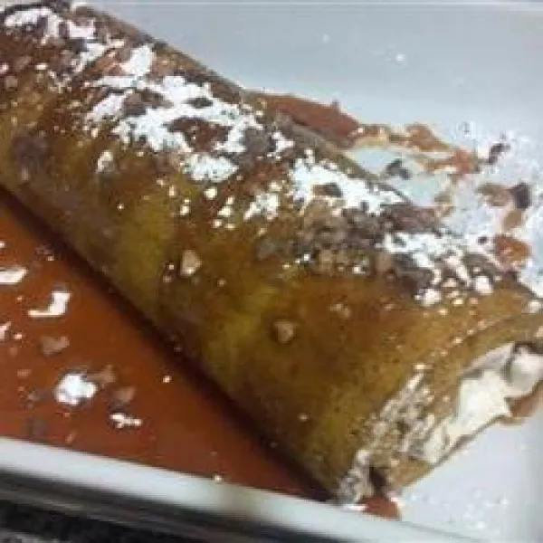 receta Rollo De Calabaza Con Relleno De Crema De Toffee Y Salsa De Caramelo