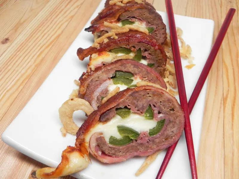 receta Sushi Roll bacon grillé