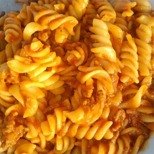 recetas Rotini De Carne En Salsa De Tomate