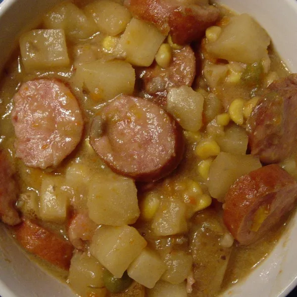 przepisy Pieczona Kiełbasa Ziemniaczana