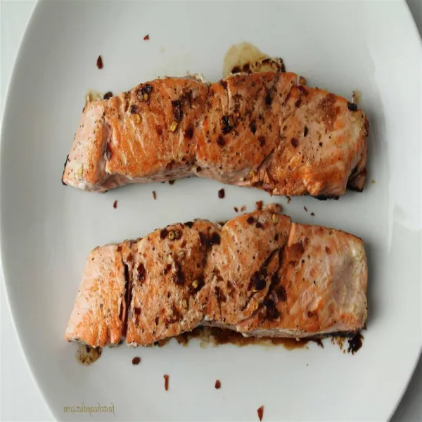 receta Salmón Rápido Glaseado Con Balsámico