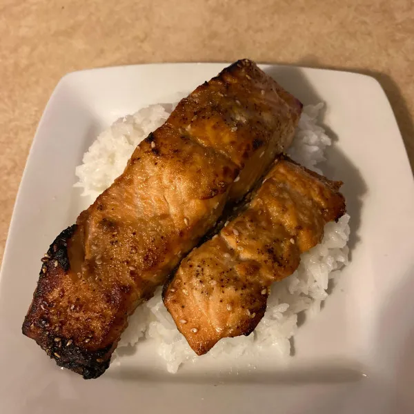 receta Saumon teriyaki grillé