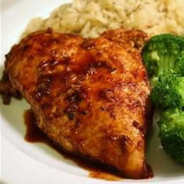 receta Poulet sauce au vin rouge