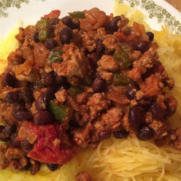 receta Courge spaghetti mexicaine sautée