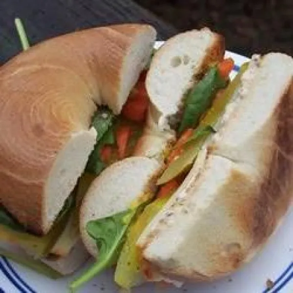 receta Sándwich De Bagel Para El Almuerzo Escolar