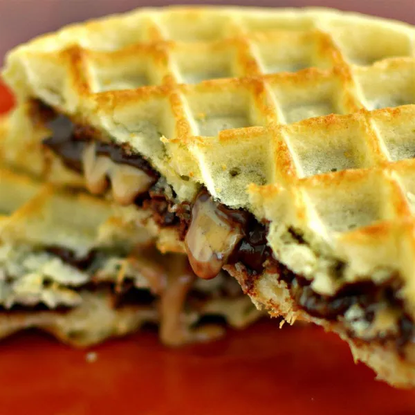 receta Chocolate Butter Waffle Sandwich Peanut