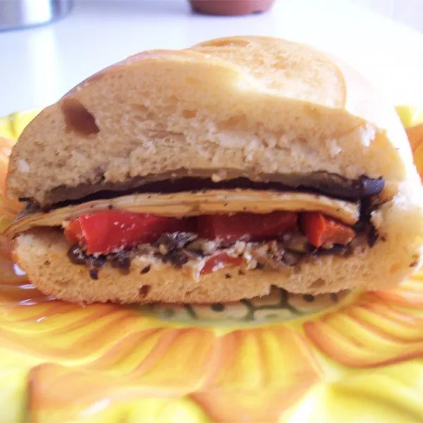 receta Sándwiches De Berenjena Y Pimienta Parmesano