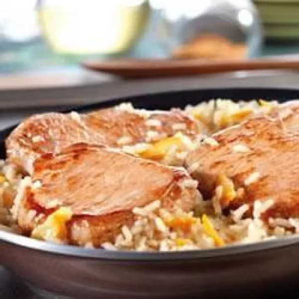 receta Sartén De Arroz Y Cerdo Glaseado Rápido