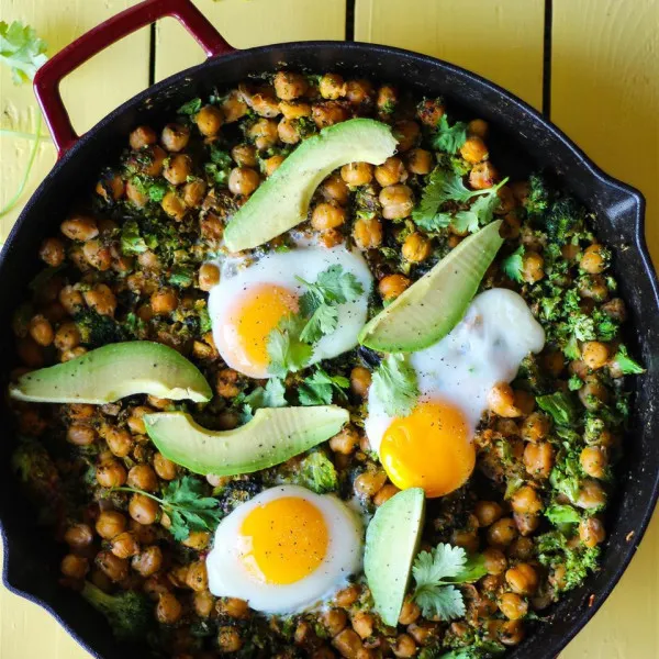 receta Sartén De Garbanzos Y Arroz Con Brócoli