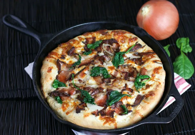 receta Pizza déjeuner à la poêle