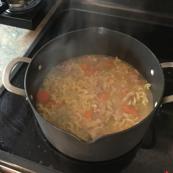 receta Soupe sensationnelle de nouilles à la dinde