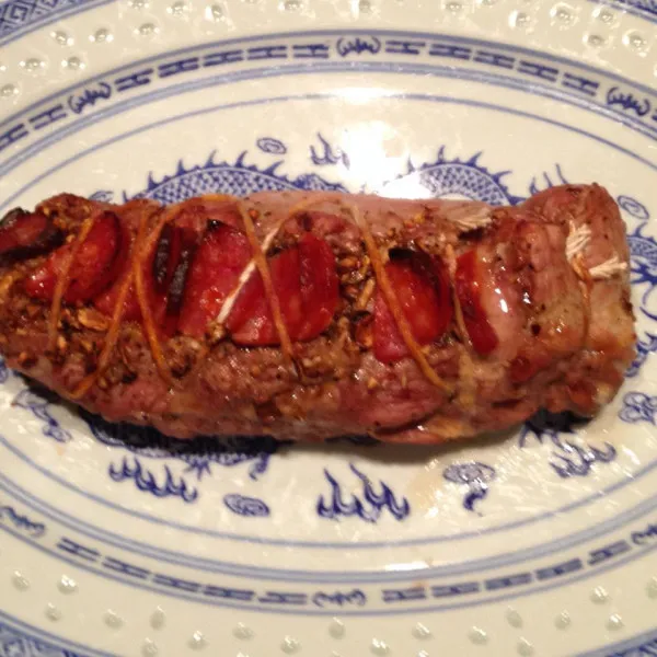 receta Filet de porc farci aux champignons et au chorizo