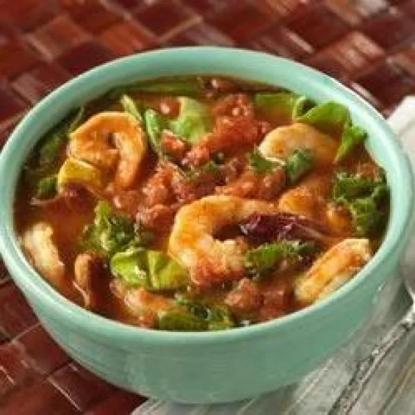receta Sopa Cajún De Camarones Y Verduras