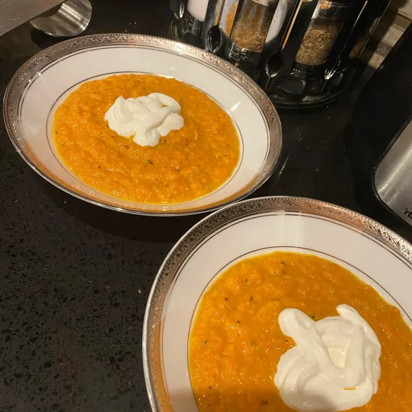 receta Soupe crémeuse aux carottes