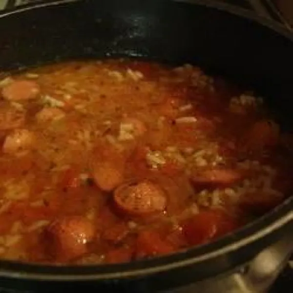 receta Soupe de riz et hot-dogs