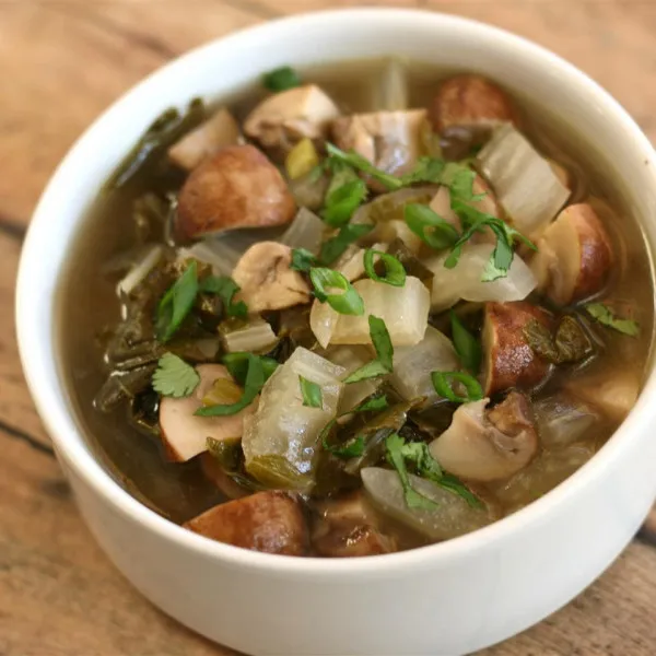 receta Bok Soup Mushroom Choy
