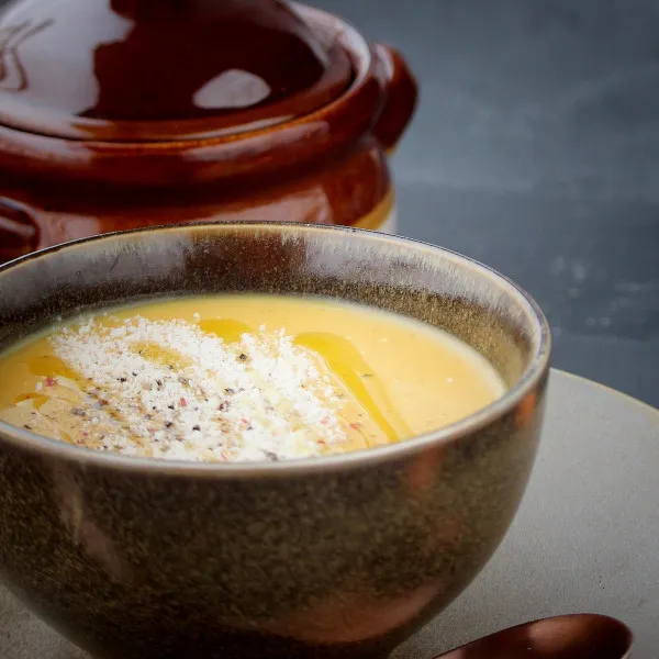 receta Soupe à la courge musquée Rôti au lait de coco