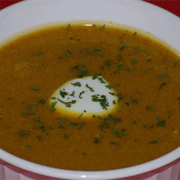 receta Soupe de courge musquée au curry rôti