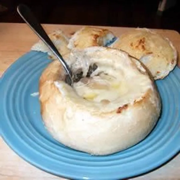 recetas Sopa De Cebolla Francesa En Un Tazón De Pan De Masa Fermentada