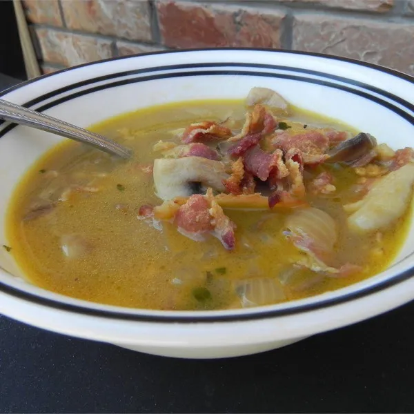 receta Shiitake Soupe Champignons & Cheddar