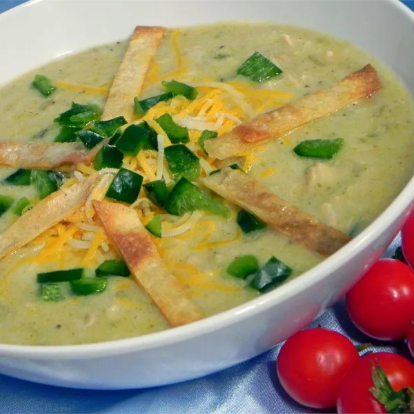 receta Sopa De Chile Poblano Con Queso Estilo Restaurante