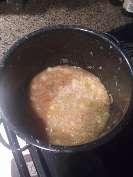 przepis Zupa z pieczonej kapusty, ziemniaków i fasoli