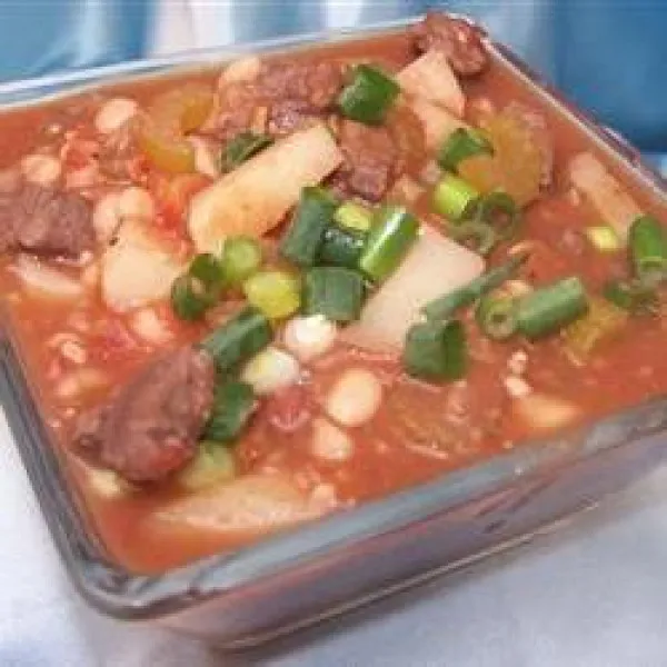 receta Sopa De Frijoles Marinos Con Puntas De Solomillo