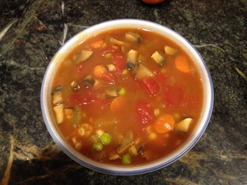 recepta Zupa z szynką, pieczarkami i jęczmieniem