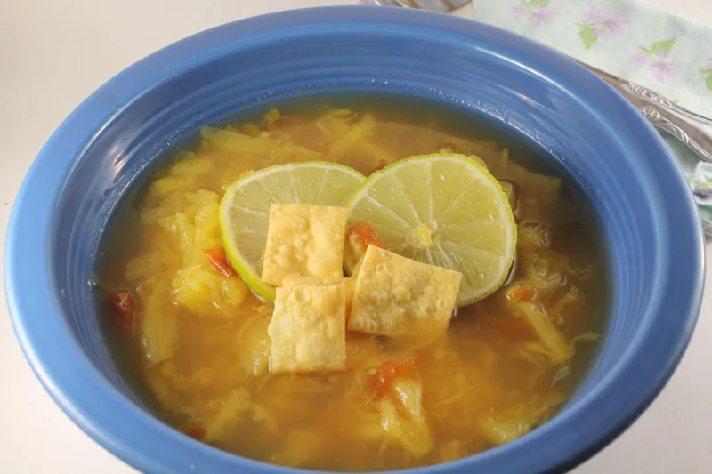 receta Sopa De Piña, Lima Y Jengibre
