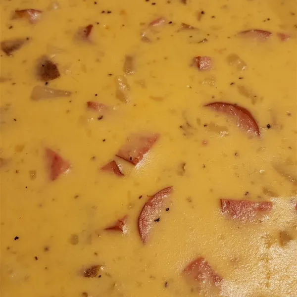 receta Soupe de pommes de terre fumées au fromage
