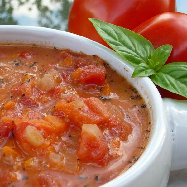 receta Soupe aux tomates fraîches de Jersey