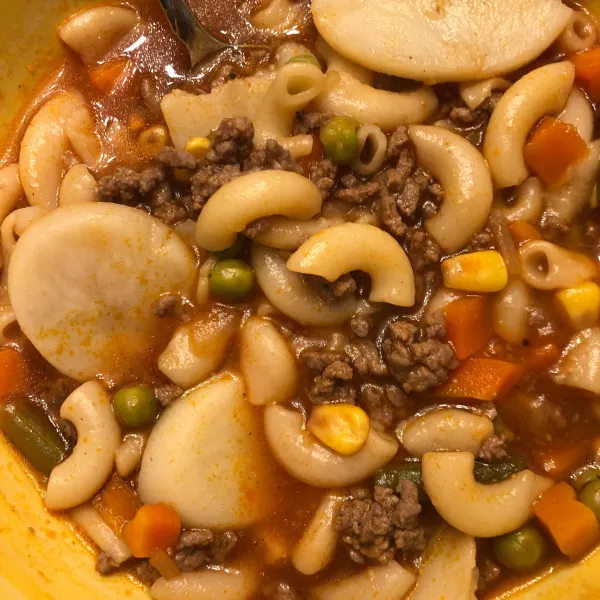 receta Soupe de légumes aux hamburgers