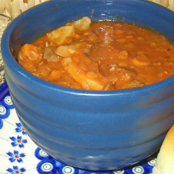 receta Soupe de LÃ©gumes aux Lentilles avec de la Viande