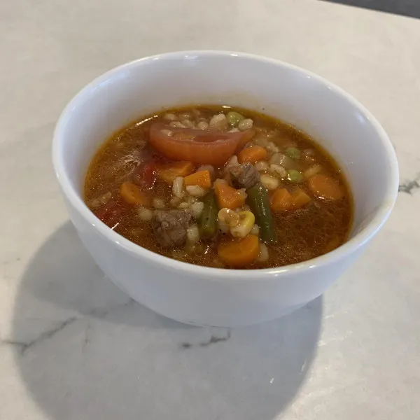 receta Soupe de légumes au bœuf et à l'orge