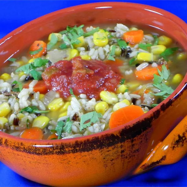 receta Sopa Santa Fe De Arroz Salvaje