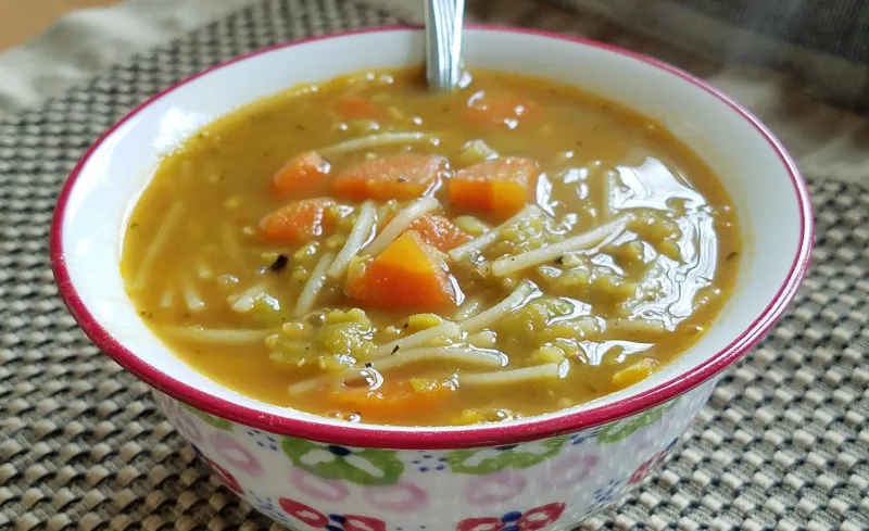 receta Soupe végétarienne aux pois cassés