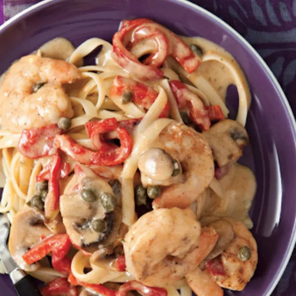 recette Stroganoff aux crevettes noircies