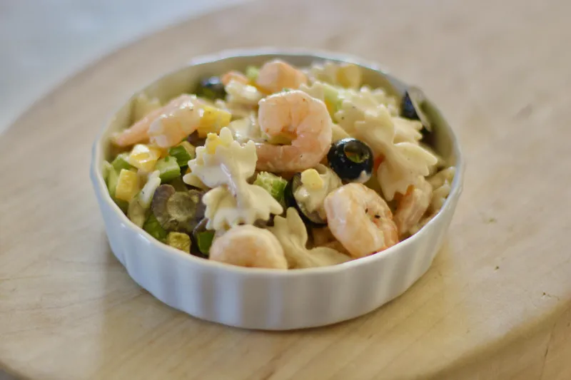 receta Súper Ensalada De Pasta Con Camarones Y Verduras