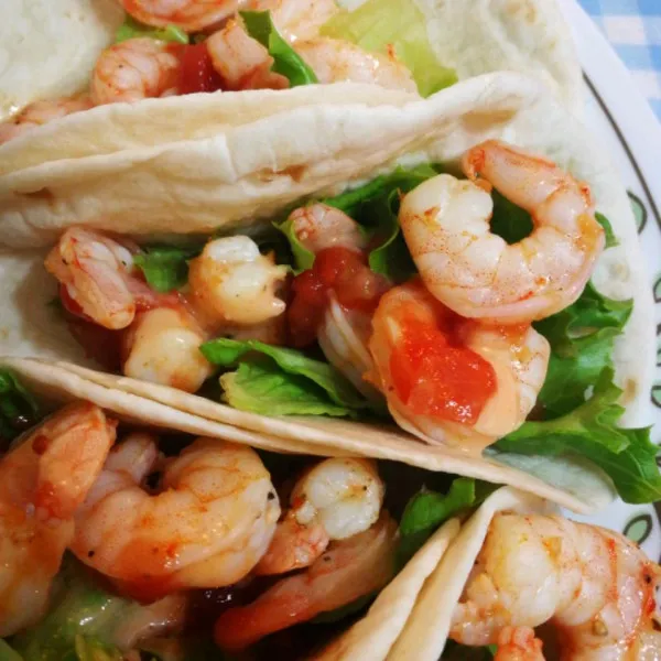 receta Tacos aux crevettes épicées