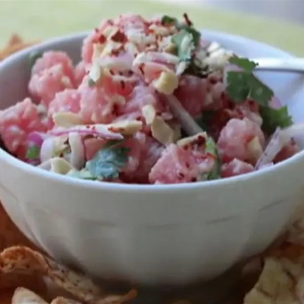 receta Tartare de Thon aux Noix de Cajou & Noix de Coco