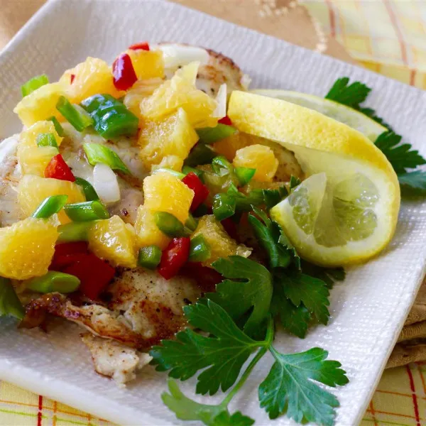 receta Tilapia grillé sauce à l'orange