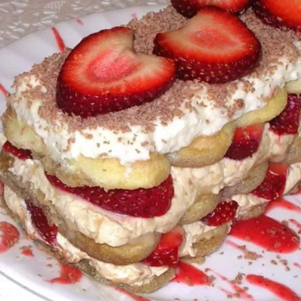 receta Tiramisu aux fraises pour deux