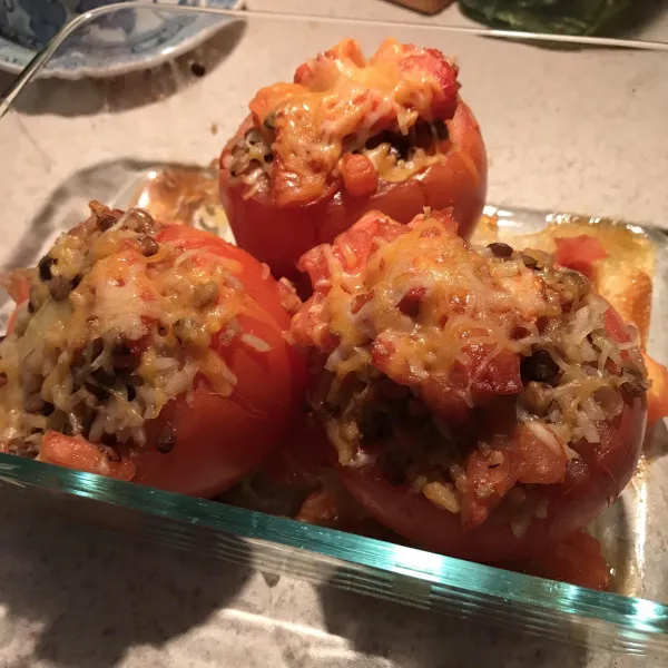 receta Tomates farcies aux lentilles